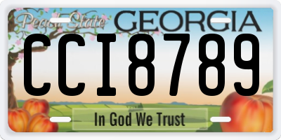 GA license plate CCI8789
