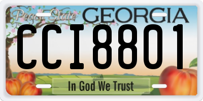 GA license plate CCI8801