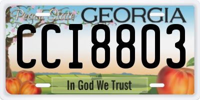 GA license plate CCI8803