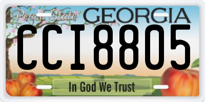 GA license plate CCI8805