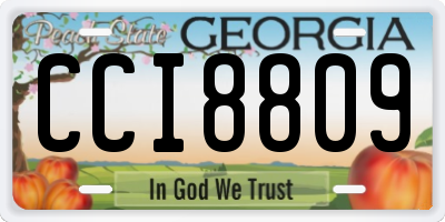 GA license plate CCI8809
