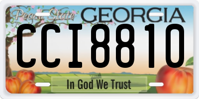 GA license plate CCI8810