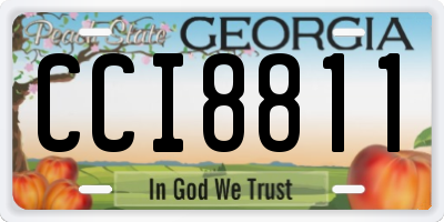 GA license plate CCI8811