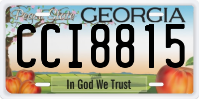 GA license plate CCI8815
