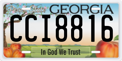 GA license plate CCI8816