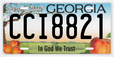 GA license plate CCI8821