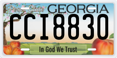 GA license plate CCI8830