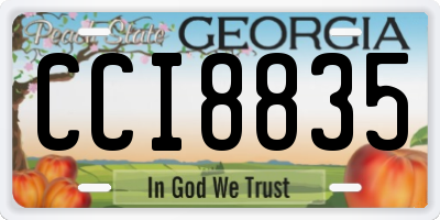 GA license plate CCI8835