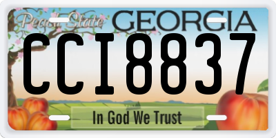 GA license plate CCI8837