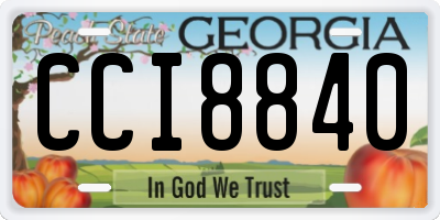 GA license plate CCI8840