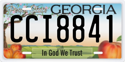 GA license plate CCI8841