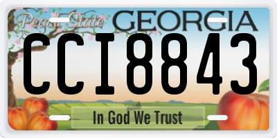 GA license plate CCI8843