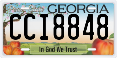 GA license plate CCI8848