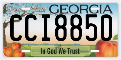 GA license plate CCI8850