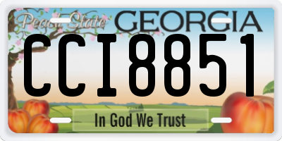 GA license plate CCI8851