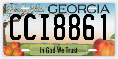 GA license plate CCI8861