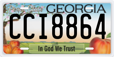 GA license plate CCI8864