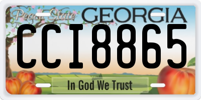 GA license plate CCI8865