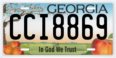 GA license plate CCI8869