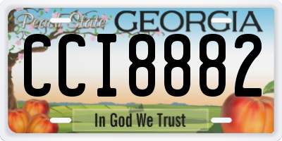 GA license plate CCI8882