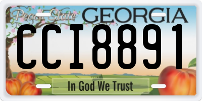 GA license plate CCI8891