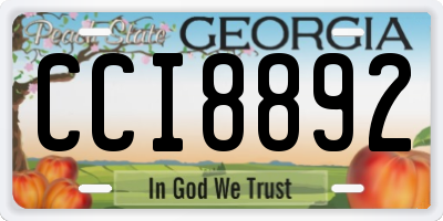 GA license plate CCI8892