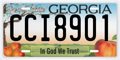 GA license plate CCI8901