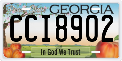 GA license plate CCI8902