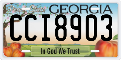 GA license plate CCI8903
