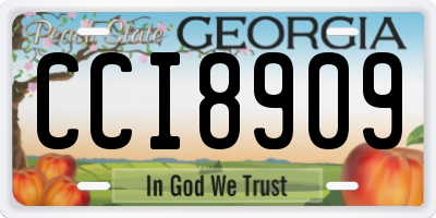 GA license plate CCI8909