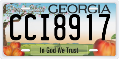GA license plate CCI8917