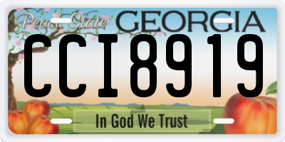 GA license plate CCI8919