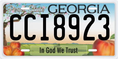GA license plate CCI8923