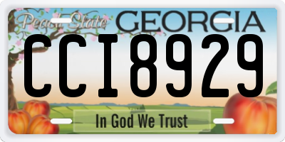 GA license plate CCI8929