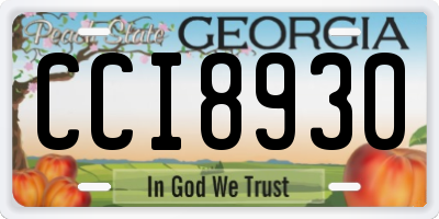 GA license plate CCI8930