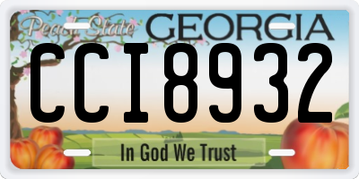 GA license plate CCI8932
