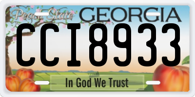 GA license plate CCI8933
