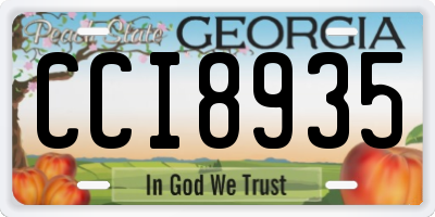 GA license plate CCI8935