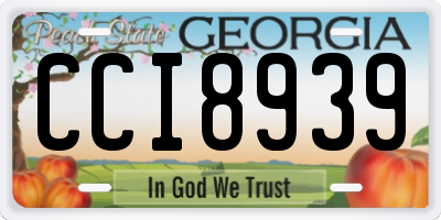 GA license plate CCI8939