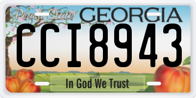 GA license plate CCI8943