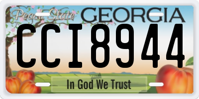 GA license plate CCI8944