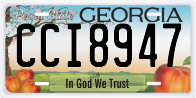 GA license plate CCI8947
