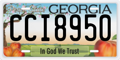 GA license plate CCI8950