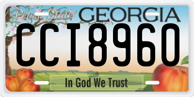 GA license plate CCI8960
