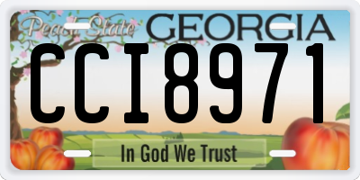 GA license plate CCI8971