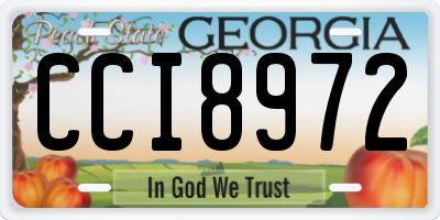 GA license plate CCI8972