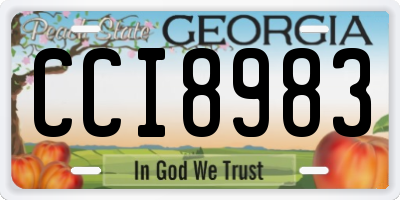 GA license plate CCI8983