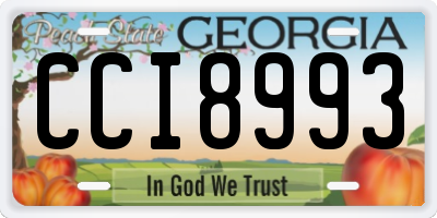 GA license plate CCI8993
