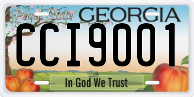 GA license plate CCI9001