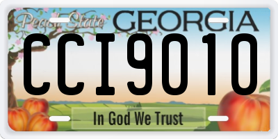 GA license plate CCI9010